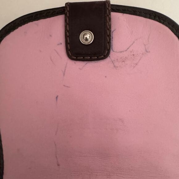 ❌SOLD❌Coach Signature Logo Buckle Wallet Brown Vintage Pink Leather Interior - Picture 7 of 10